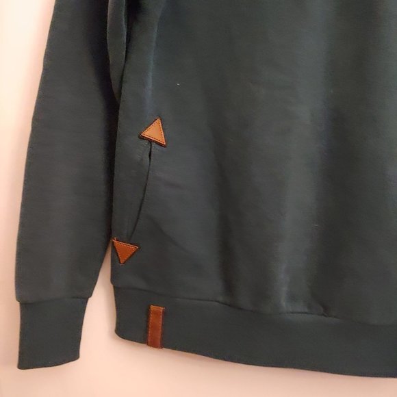 Naketano Brave New World Thick Teal Coastal Cowl Neck Pullover Hoodie Medium - Picture 4 of 14